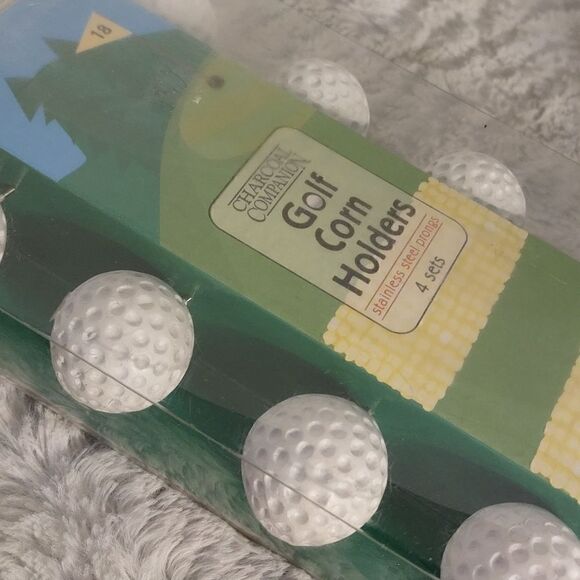 Golf Stainless Steel Corn On The Cob Holders 4 Sets. - Picture 3 of 4